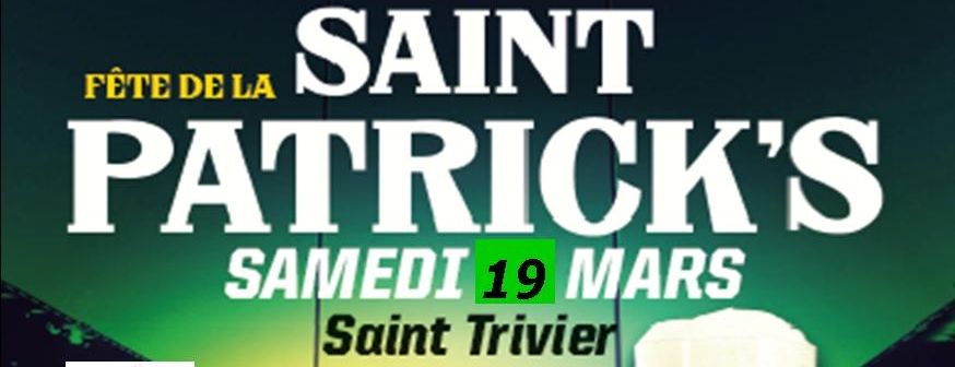 Samedi 19/03 - Fête de la Saint-Patrick au RCHB Saint-Trivier